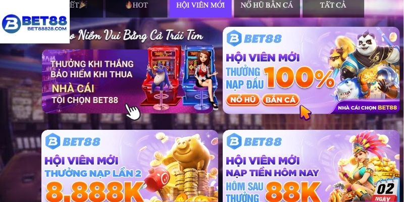 Điểm danh khuyến mãi Bet88 dành riêng cho hội viên mới đăng ký